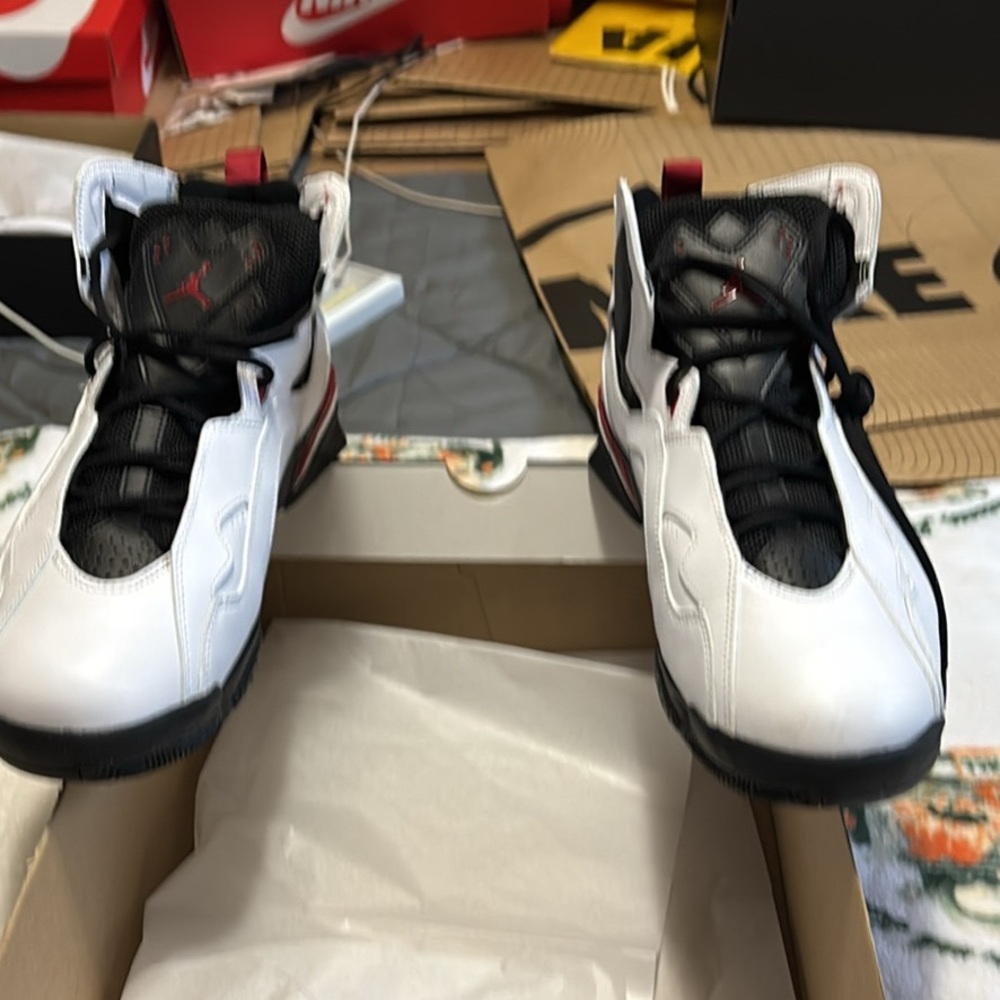 Jordan true flight White and Red High-Top Sneakers - Picture 1 of 8